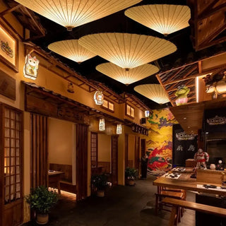 Contemporary Zen pendant light, Japanese natural paper minimalist ceiling fixture