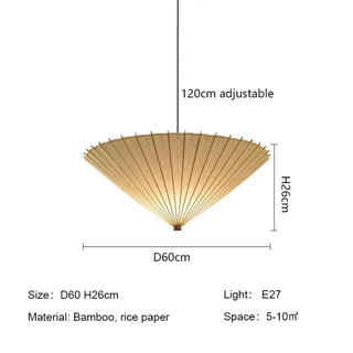 Minimalist Zen Japanese pendant lamp, natural paper home ceiling hanging light