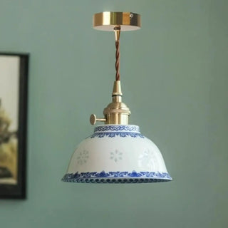 NARA Floral Ceramic Tearoom Style Ceiling Light – view 2