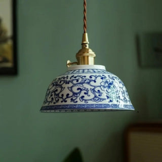 NARA Floral Ceramic Tearoom Style Ceiling Light – view 1
