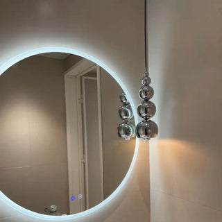 Modern vertical totem pendant light, sculptural designer hanging ceiling lamp