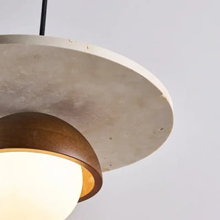 LIARI Scandinavian Wood Base and Glass Ceiling Light – view 6