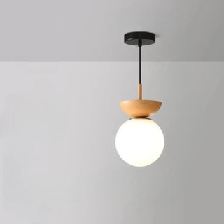 Scandinavian opal glass globe pendant lamp, modern hanging ceiling luminaire