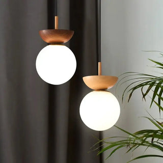 Modern Scandinavian globe pendant light, opal glass ceiling hanging luminaire
