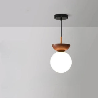 Opal glass globe pendant, Scandinavian modern ceiling hanging luminaire