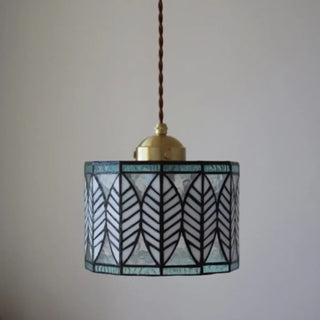 AMBERA Tiffany Style Amber Glass Leaf Pattern Ceiling Light – view 1