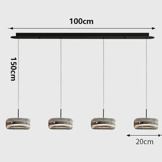 DAMPENT Glass Pendant Ceiling Light with Black Metal Support – view 8