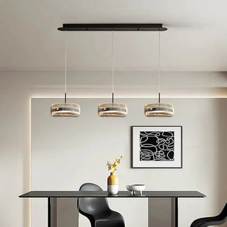 DAMPENT Glass Pendant Ceiling Light with Black Metal Support – view 1