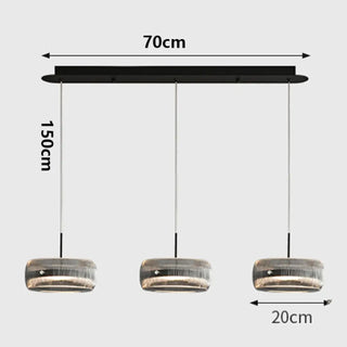 DAMPENT Glass Pendant Ceiling Light with Black Metal Support – view 7
