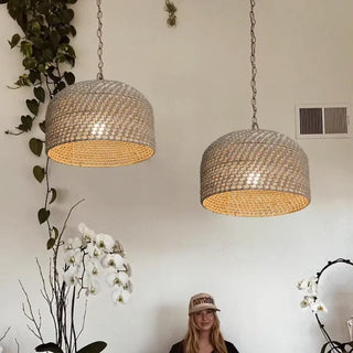 DERAGERE Modern Woven Wicker Ceiling Light – view 1