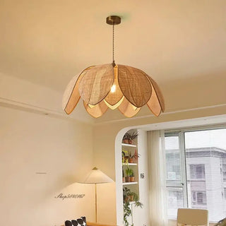 DISPOFO Artisanal Beige Fabric Ceiling Light – view 4