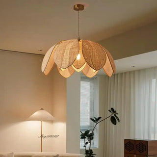 DISPOFO Artisanal Beige Fabric Ceiling Light – view 2