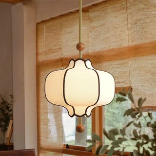 Contemporary white fabric pendant ceiling fixture, modern soft hanging lamp