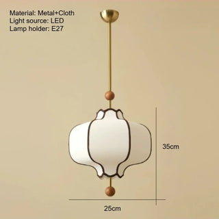White modern fabric pendant lamp, soft ambient hanging ceiling light