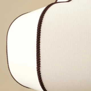 Modern white fabric hanging ceiling lamp, soft ambient pendant light for living room