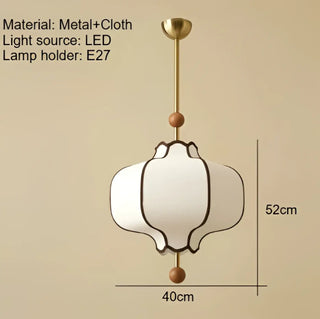 Contemporary fabric pendant light in white, modern soft hanging ceiling lamp