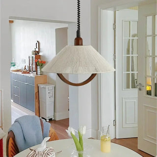 NAPAJE Fabric with Curved Wood Detail Ceiling Light – view 6