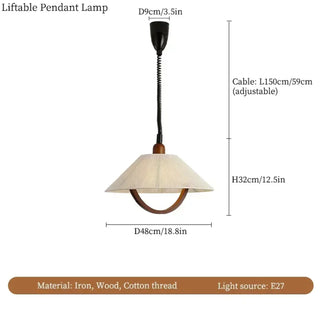 NAPAJE Fabric with Curved Wood Detail Ceiling Light – view 7