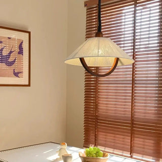 NAPAJE Fabric with Curved Wood Detail Ceiling Light – view 2