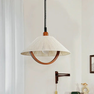 NAPAJE Fabric with Curved Wood Detail Ceiling Light – view 5