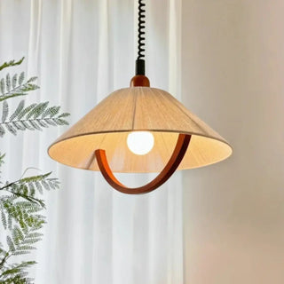 NAPAJE Fabric with Curved Wood Detail Ceiling Light – view 4