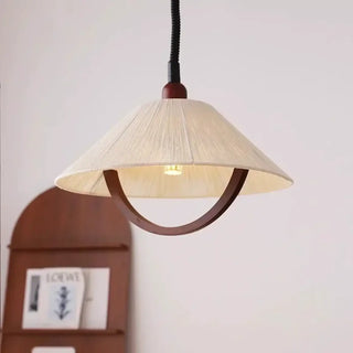 NAPAJE Fabric with Curved Wood Detail Ceiling Light – view 3
