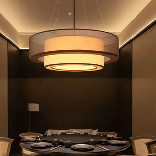 MINAH Brown Fabric Asian Design Ceiling Light – view 4