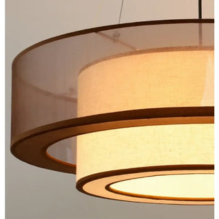 MINAH Brown Fabric Asian Design Ceiling Light – view 2