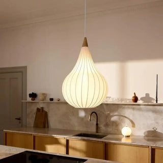 CLORAB Brown Pattern Asian-Style Fabric Ceiling Light – view 2