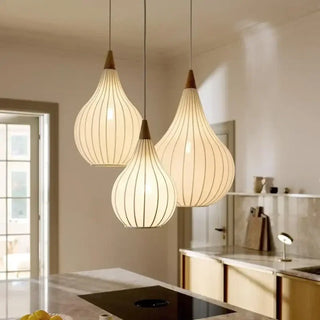 CLORAB Brown Pattern Asian-Style Fabric Ceiling Light – view 5
