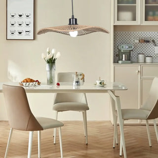 Designer woven rattan pendant lamp, modern braided soft ambient ceiling light
