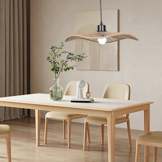 Modern braided woven rattan pendant light, soft ambient ceiling hanging fixture