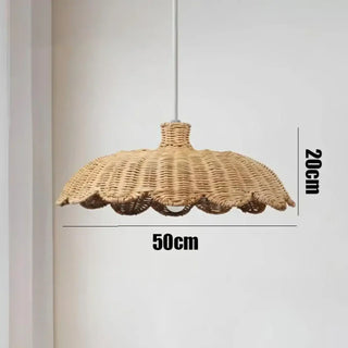 Natural fiber braided rattan pendant ceiling lamp, bohemian hanging light fixture
