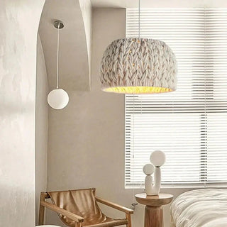 COSTE Natural Braided Rope Bohemian Ceiling Light – view 3