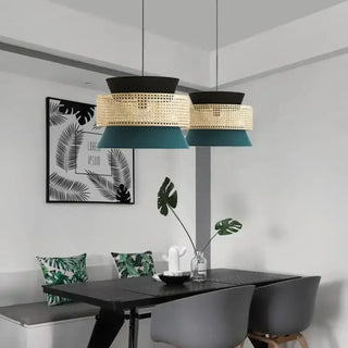 RICO Tricolor Rattan Chic Modern Pendant – view 3