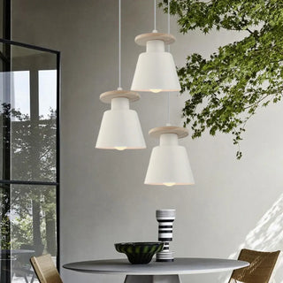 Nordic three-light wooden pendant lamp, adjustable kitchen island hanging ceiling light