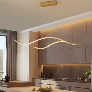 Elegant acrylic wave pendant light with adjustable height, modern hanging ceiling lamp