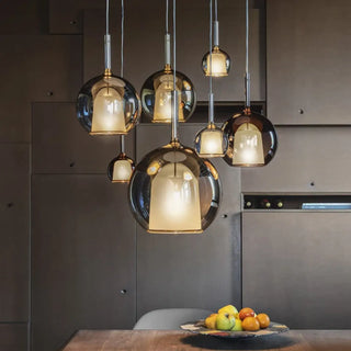 ANSHUNI Modern Amber Glass Ceiling Light – view 1