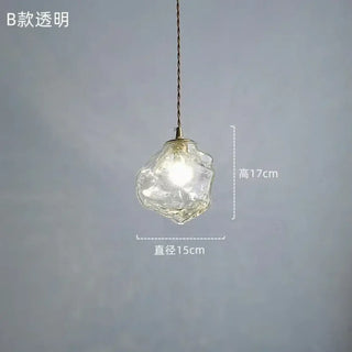 BORAH Amber Textured Glass and Wood Detail Ceiling Light – view 12