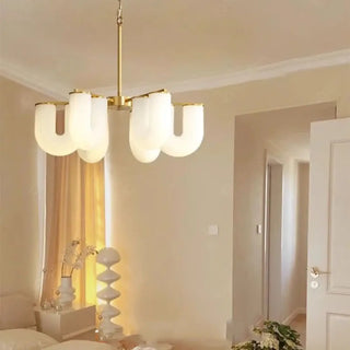 BLATUR White Glass Sculptural Contemporary Ceiling Light – view 1
