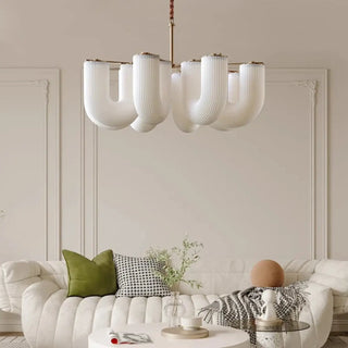 BLATUR White Glass Sculptural Contemporary Ceiling Light – view 3