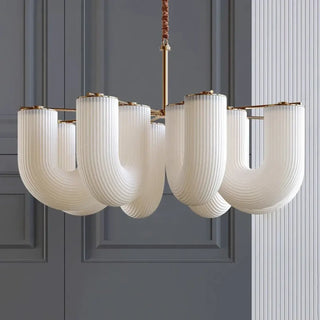 BLATUR White Glass Sculptural Contemporary Ceiling Light – view 2