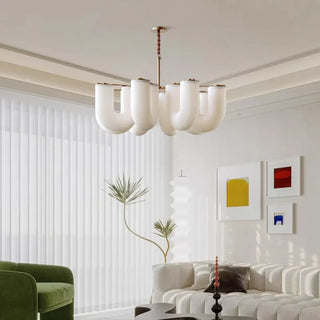 BLATUR White Glass Sculptural Contemporary Ceiling Light – view 4