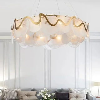 PAMPA White Glass Gilded Structure Pendant – view 2