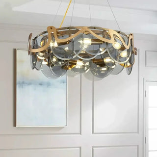 PAMPA White Glass Gilded Structure Pendant – view 1