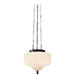 COPORATE White Glass Retro-Elegant Ceiling Light – view 3
