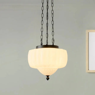COPORATE White Glass Retro-Elegant Ceiling Light – view 1
