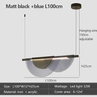 CANDORCE Glass Blue Black Elegant Ceiling Light – view 6