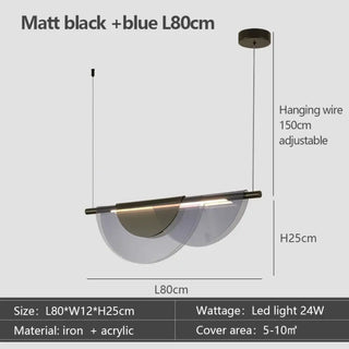 CANDORCE Glass Blue Black Elegant Ceiling Light – view 3