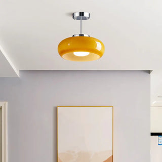 Colored glass chrome pendant lamp, modern decorative hanging ceiling light
